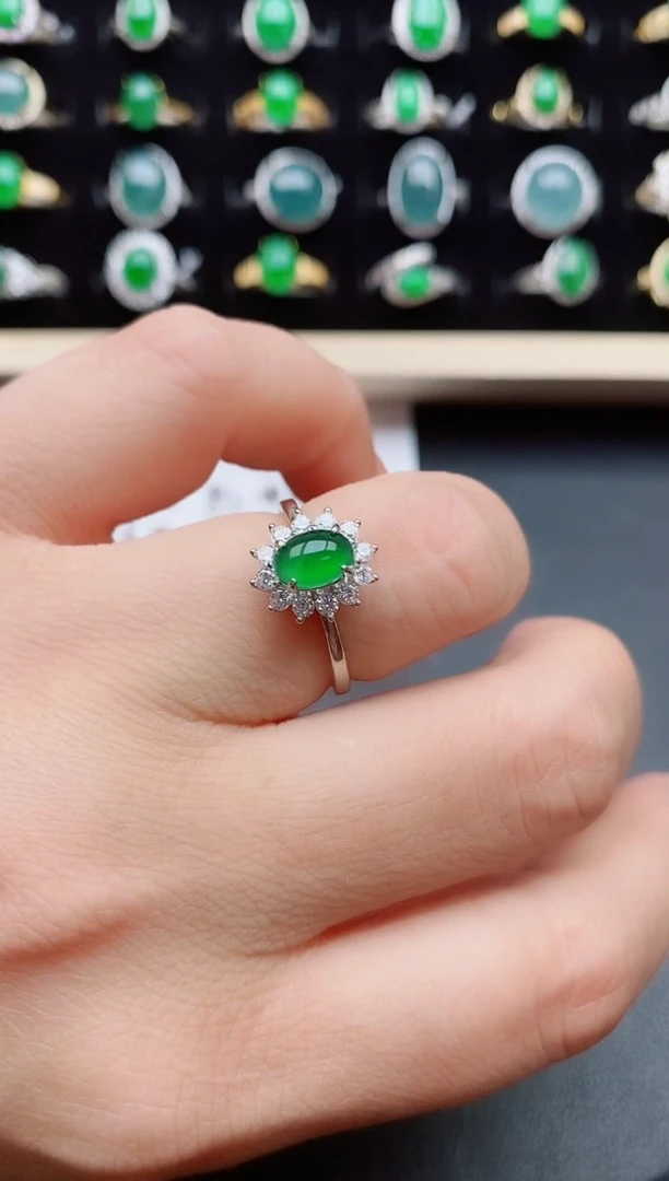 【闪购商品】翡翠戒指银S925镶嵌50805