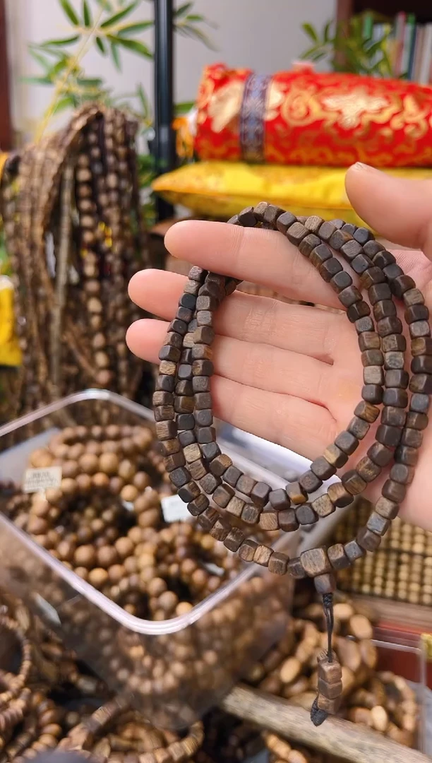 沉香手串棋楠沉水方珠单圈