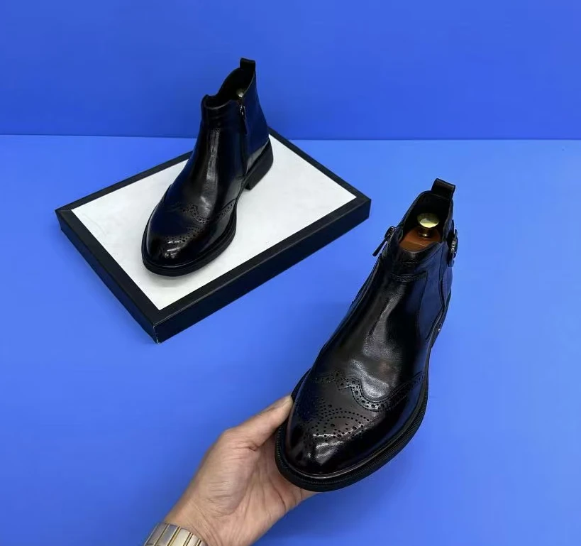 新款高品质全皮面休闲百搭男鞋