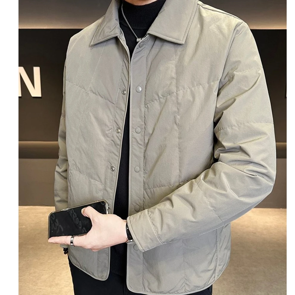 玛加西曼特90白鸭绒轻薄衬衫式羽绒服男秋冬季宽松保暖夹克外套男