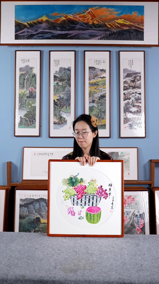 【闪购商品】国画汪琼《硕果累累》含框62*62