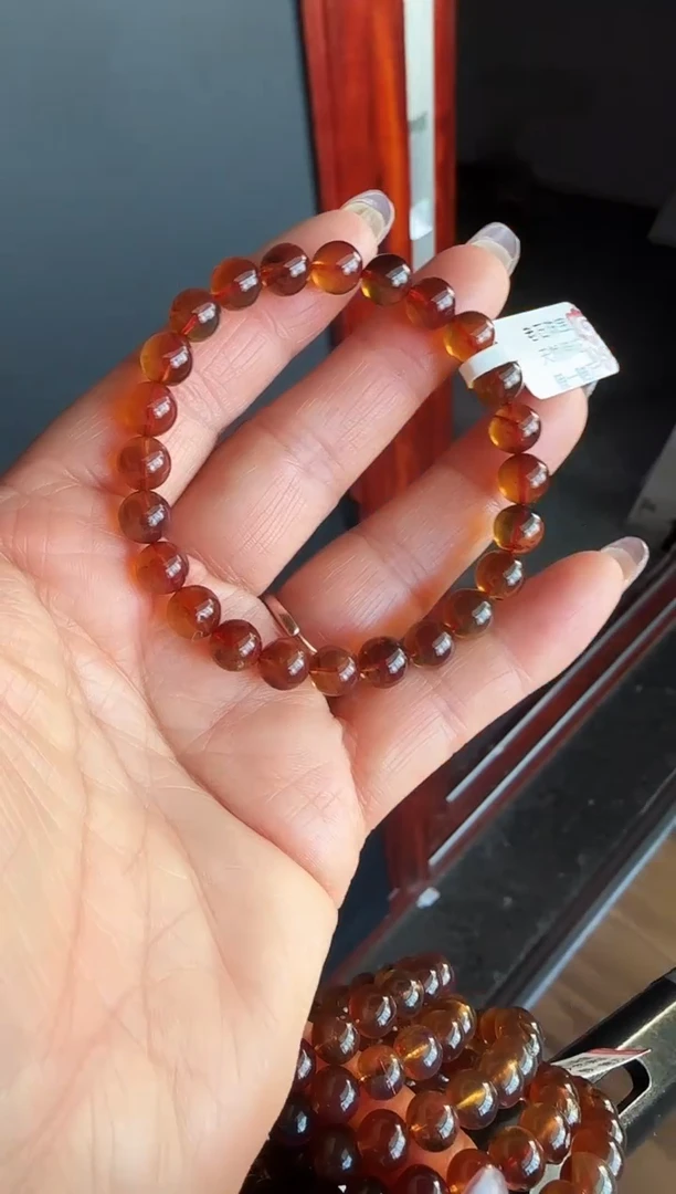 手串琥珀未镶嵌#2缅甸琥珀紫罗兰手串7mm