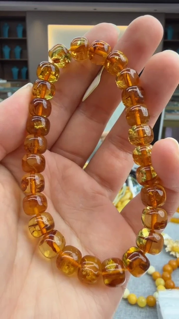 手链琥珀未镶嵌47秒拍号 假一罚三