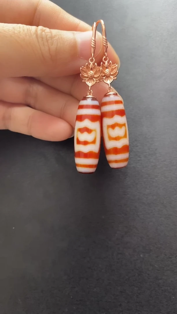 未镶嵌耳钉玛瑙/玉髓耳坠