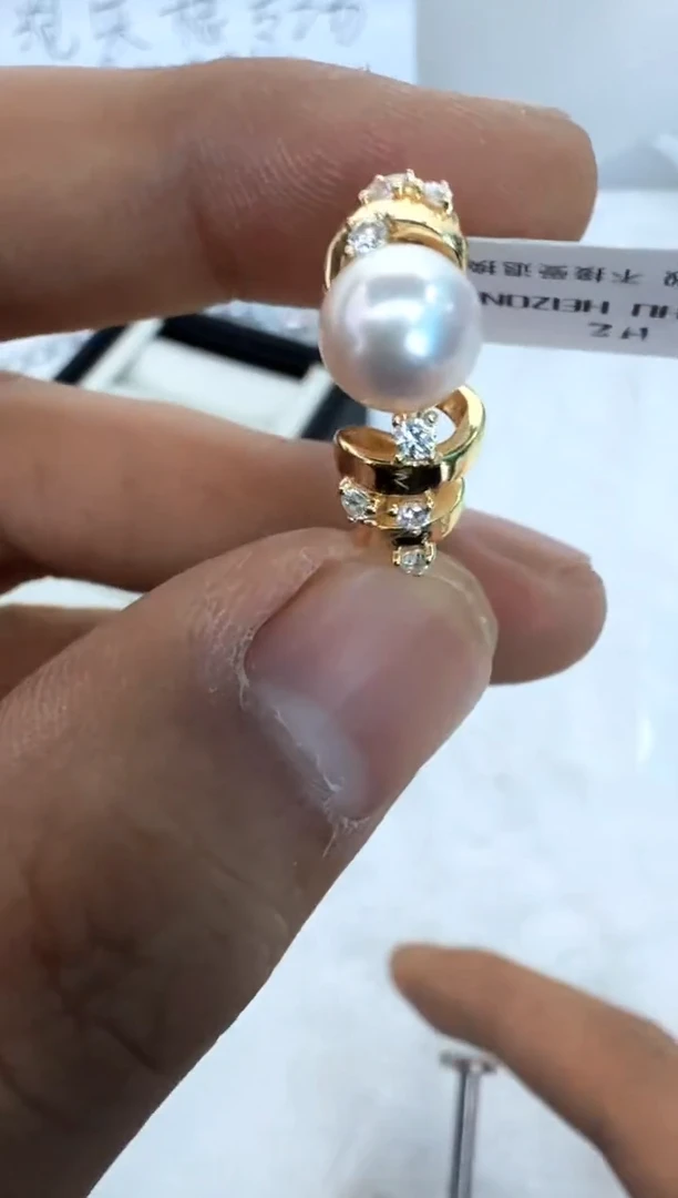 【闪购商品】海水珍珠戒指银S925镶嵌戒指