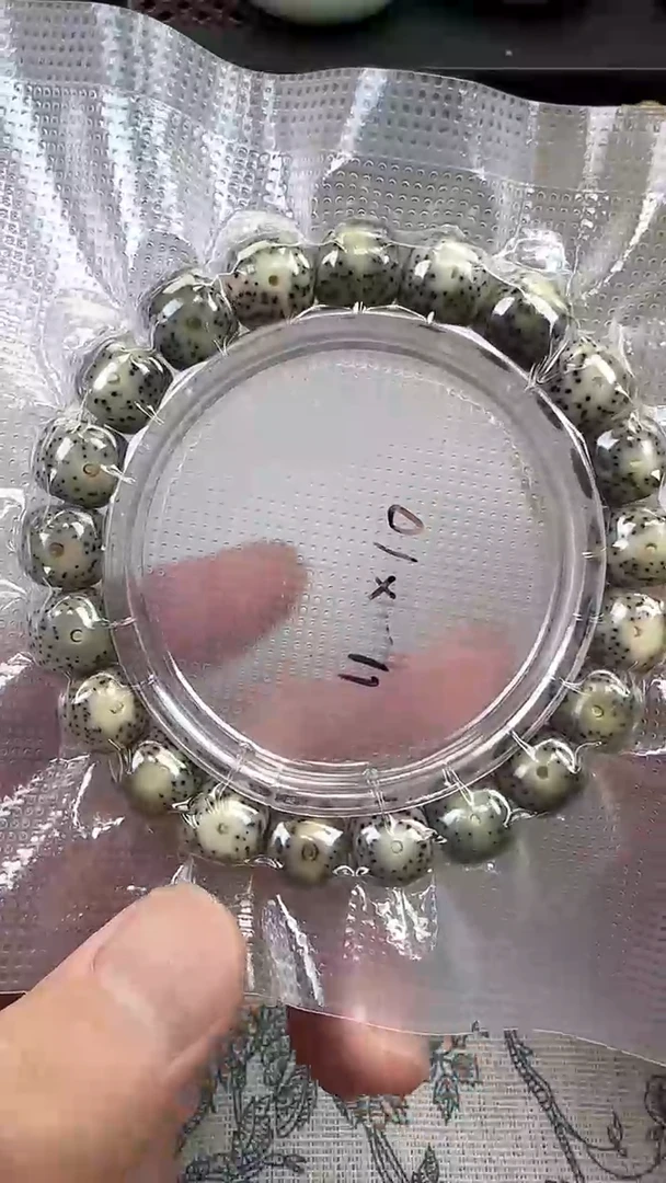 星月菩提手串58石玉料糯冰单圈11×10高透精工福利