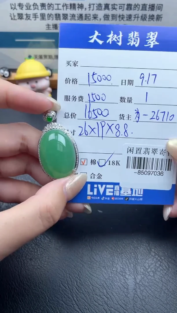 颈饰18K金镶嵌翡翠多人-85097036
