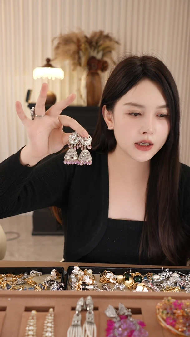 纯铜合金琉璃耳饰