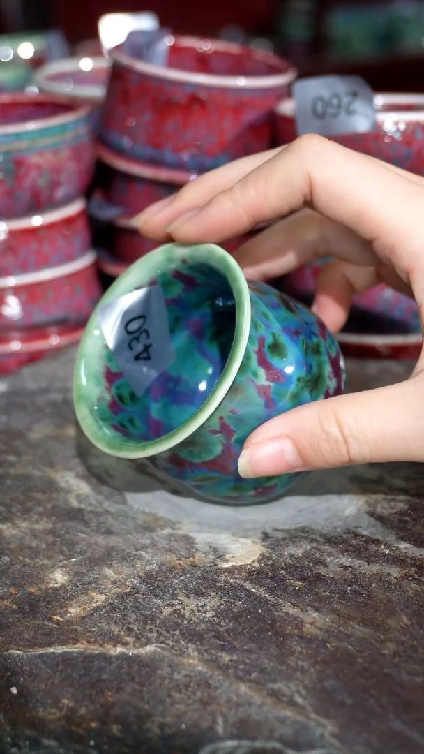 摆件陶精品窑变钧瓷茶器
