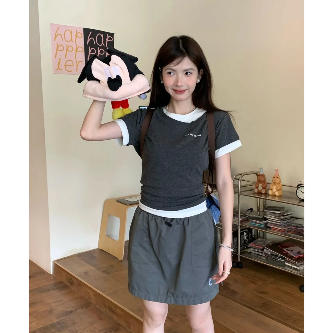 网纱黑白两件套T恤