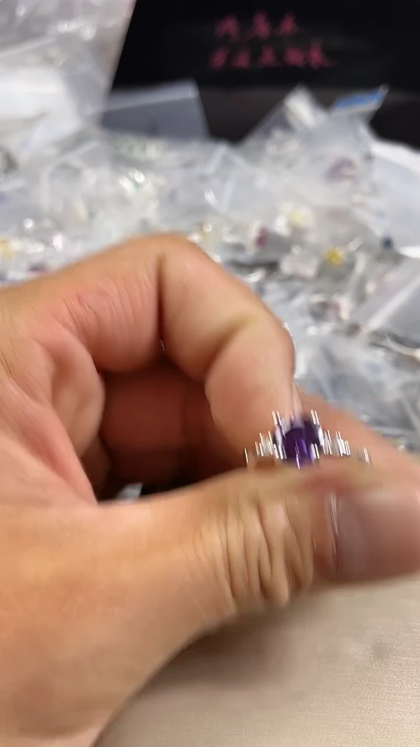 合金合成钻石女款活口戒指1.0