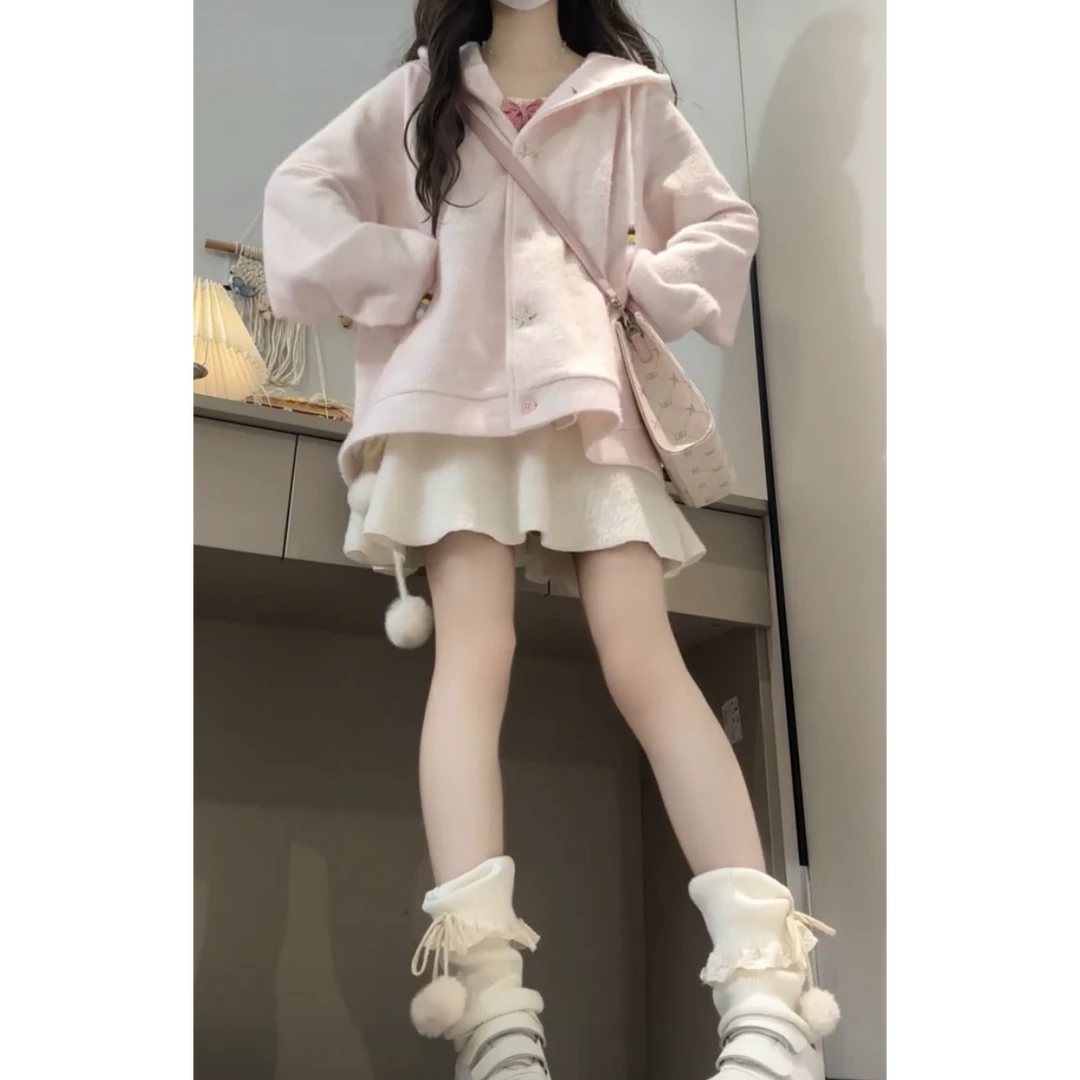 春季一整套女装2025新款韩版甜美百搭外套吊带背心半身裙三件套装