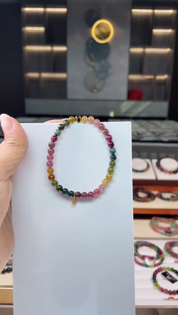未镶嵌老矿碧玺单圈手串5mm+碧玺（多样性发一条）Q