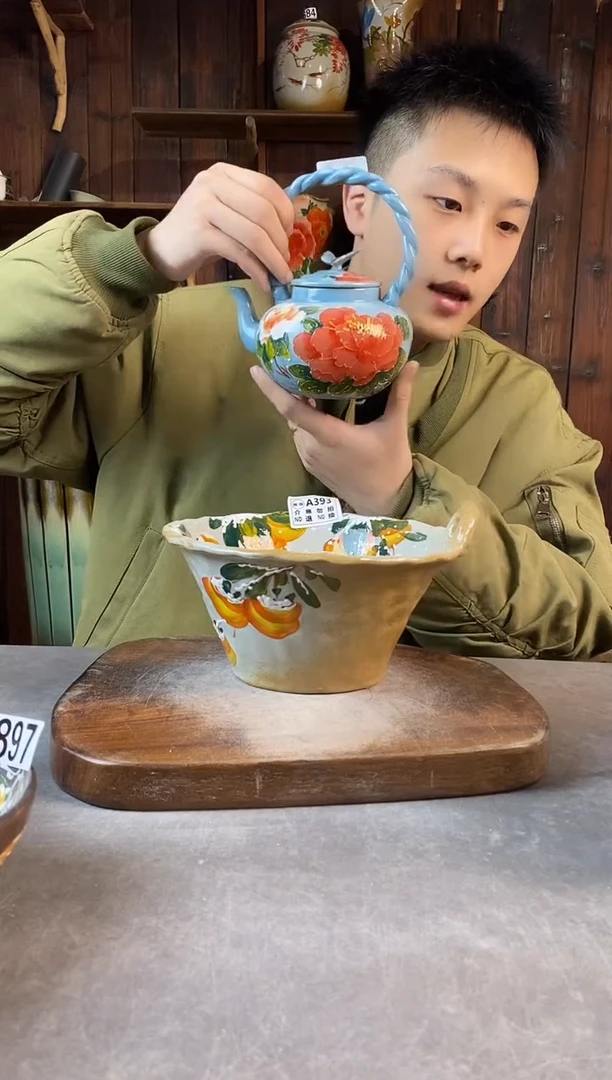 碗393瑕，手工手绘，超值陶瓷
