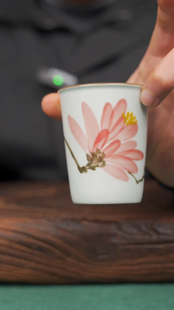 【闪购商品】瓷片15寻一缕瓷香杯釉下手工手绘瓷器