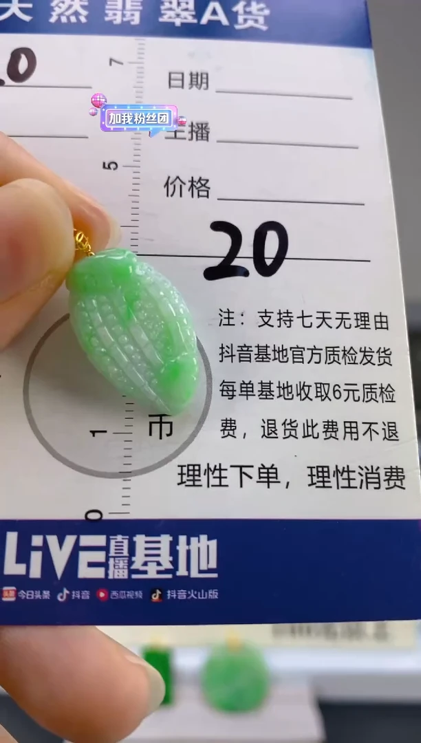 【闪购商品】翡翠颈饰18K金镶嵌天然A货翡翠  20