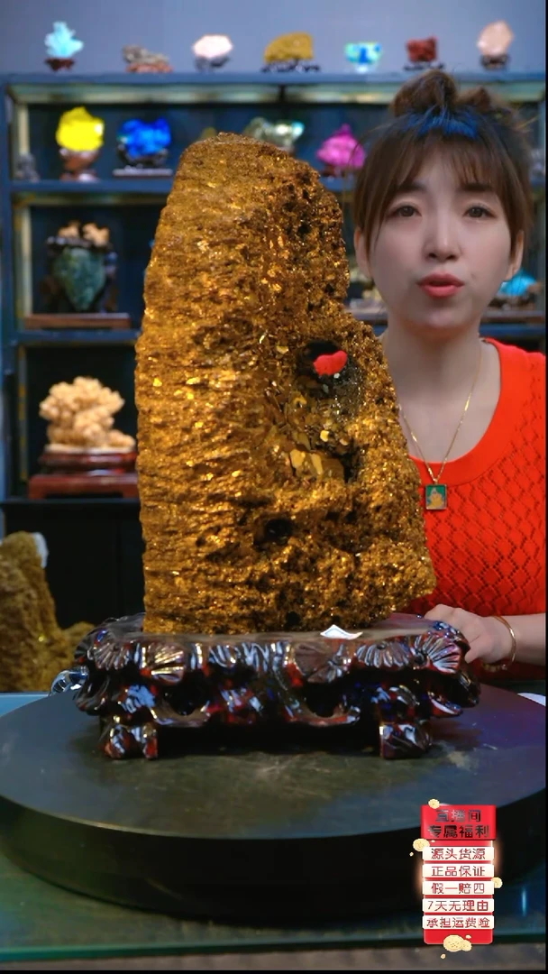 石材精品斑铜矿，矿物晶体摆件