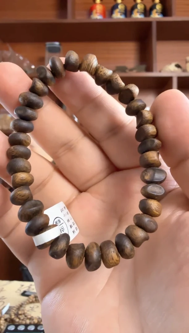 沉香手串奇楠沉香沉水浮随形虫漏单圈手串一条6g➕