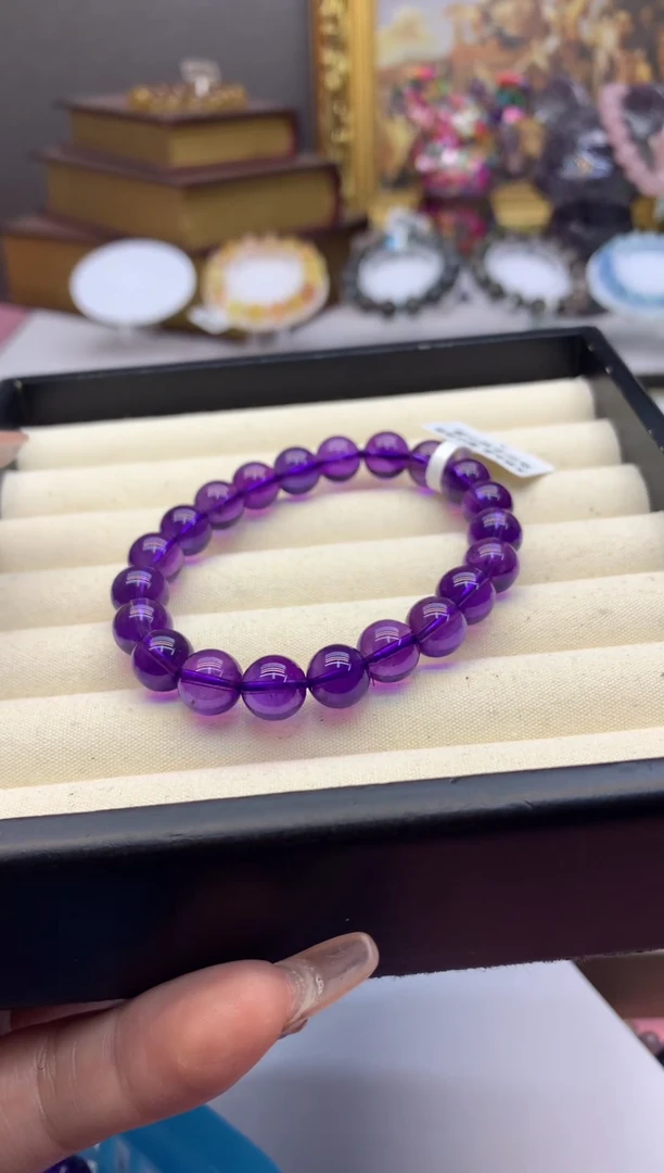 【闪购商品】水晶手串未镶嵌9m浓郁乌拉圭紫水晶