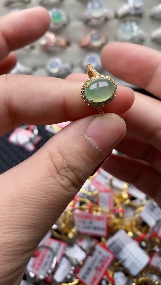 【闪购商品】翡翠戒指银S925镶嵌3333--8