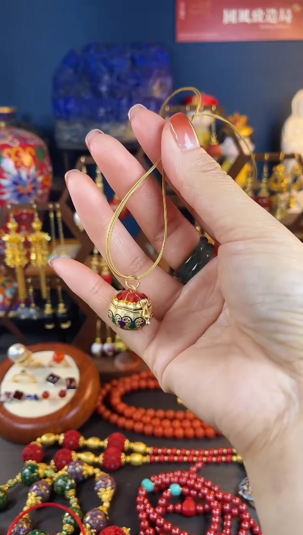 【闪购商品】柿柿如意珐琅吊坠