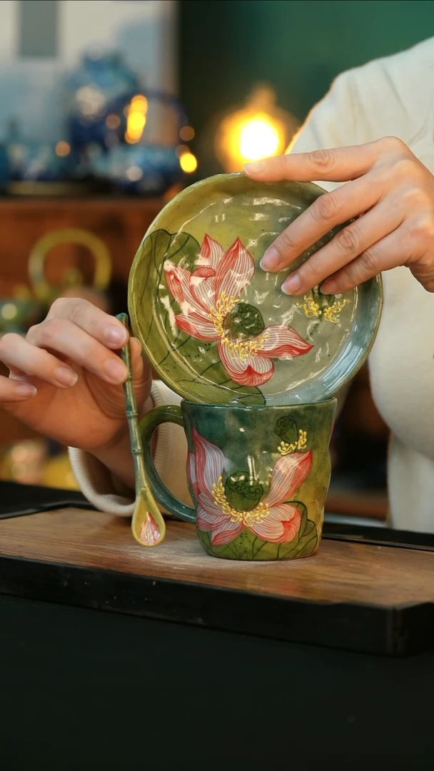 【闪购商品】杯手绘心瓷陶瓷浮力