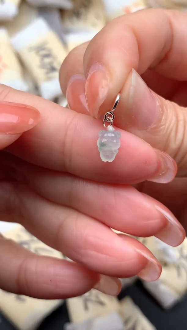 银S925镶嵌挂件翡翠一13