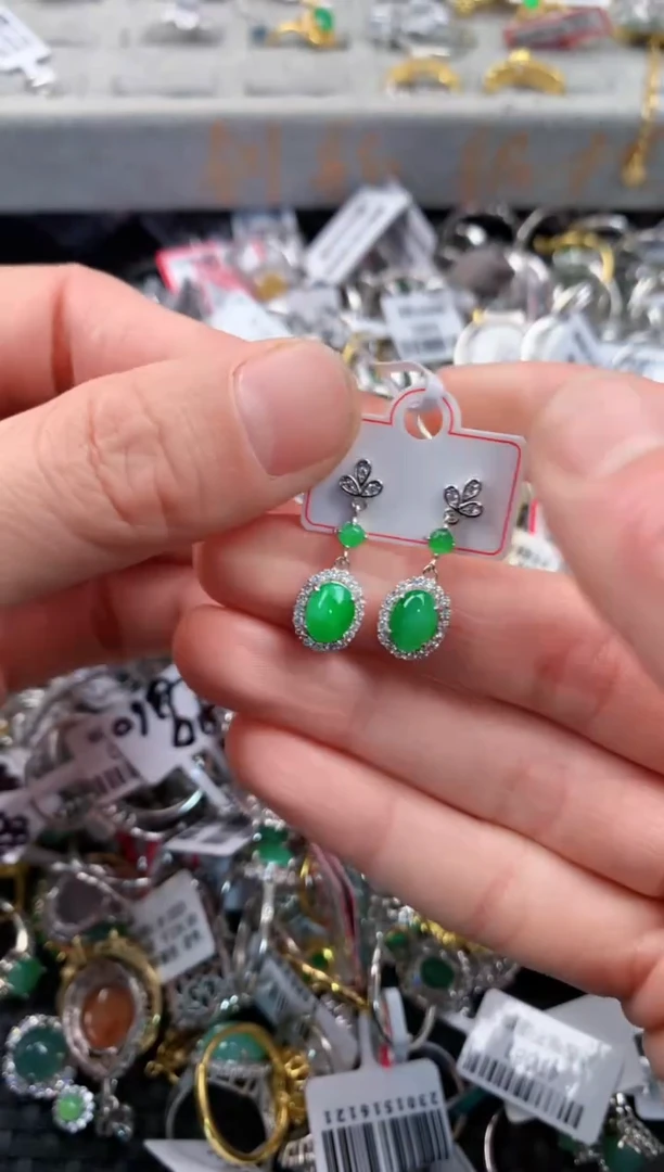 银S925镶嵌戒指翡翠6                              1