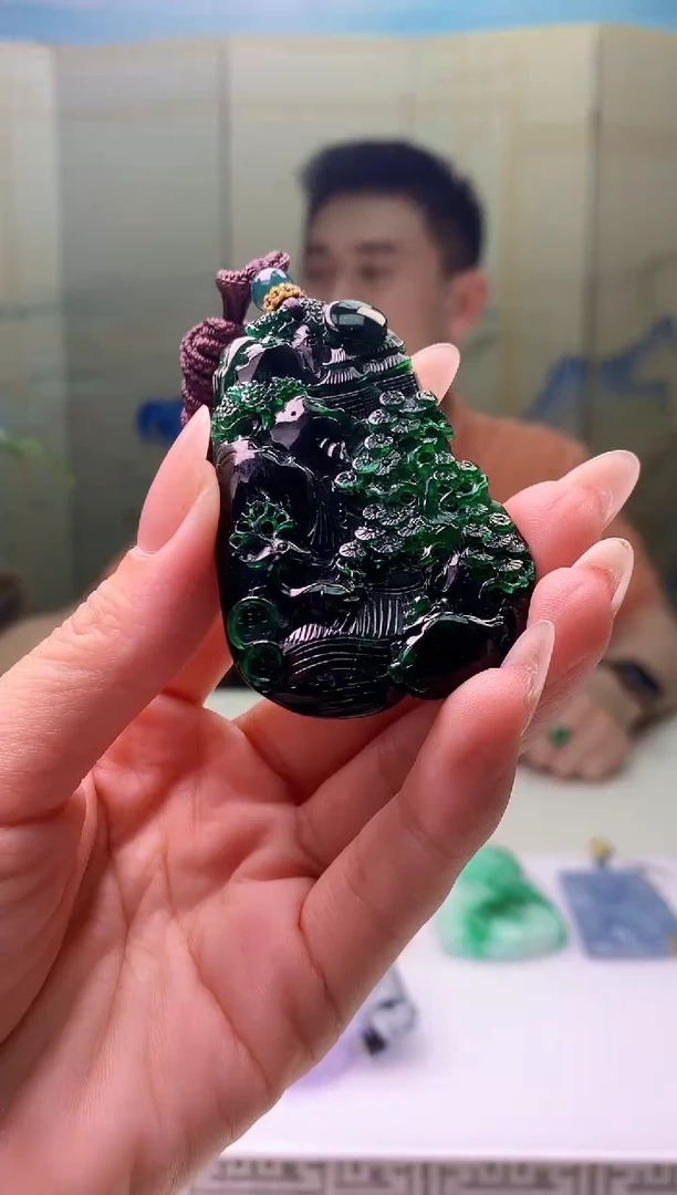 定制翡翠未镶嵌1502ss-毛货挂件190