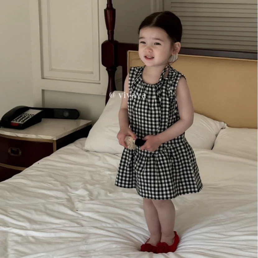 【YIYAYA】25夏~女童格子背心裙15108