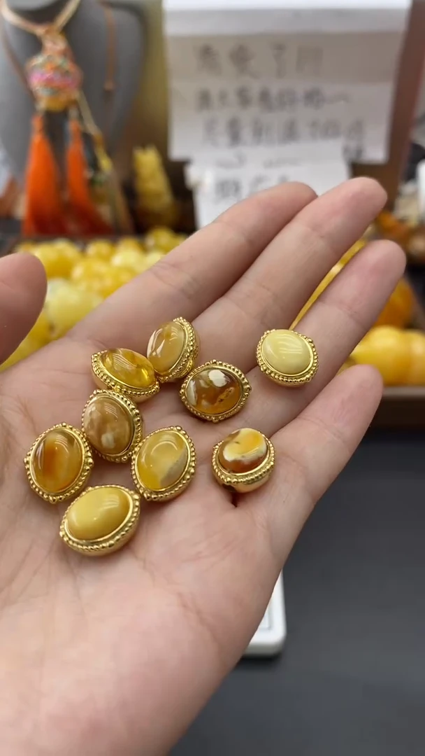 琥珀银S925镶嵌珠宝奇石2472多样性发其一默认有瑕