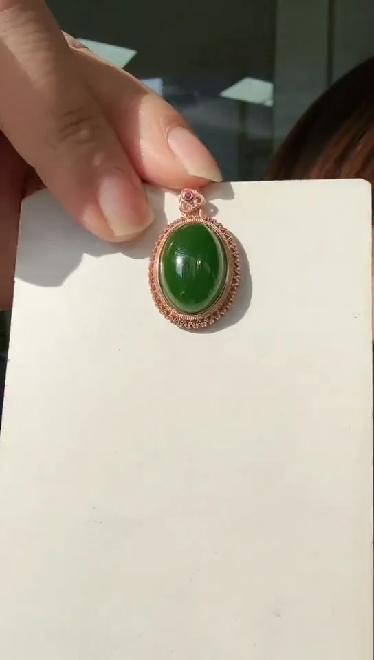 【闪购商品】和田玉挂坠银S925镶嵌挂坠4