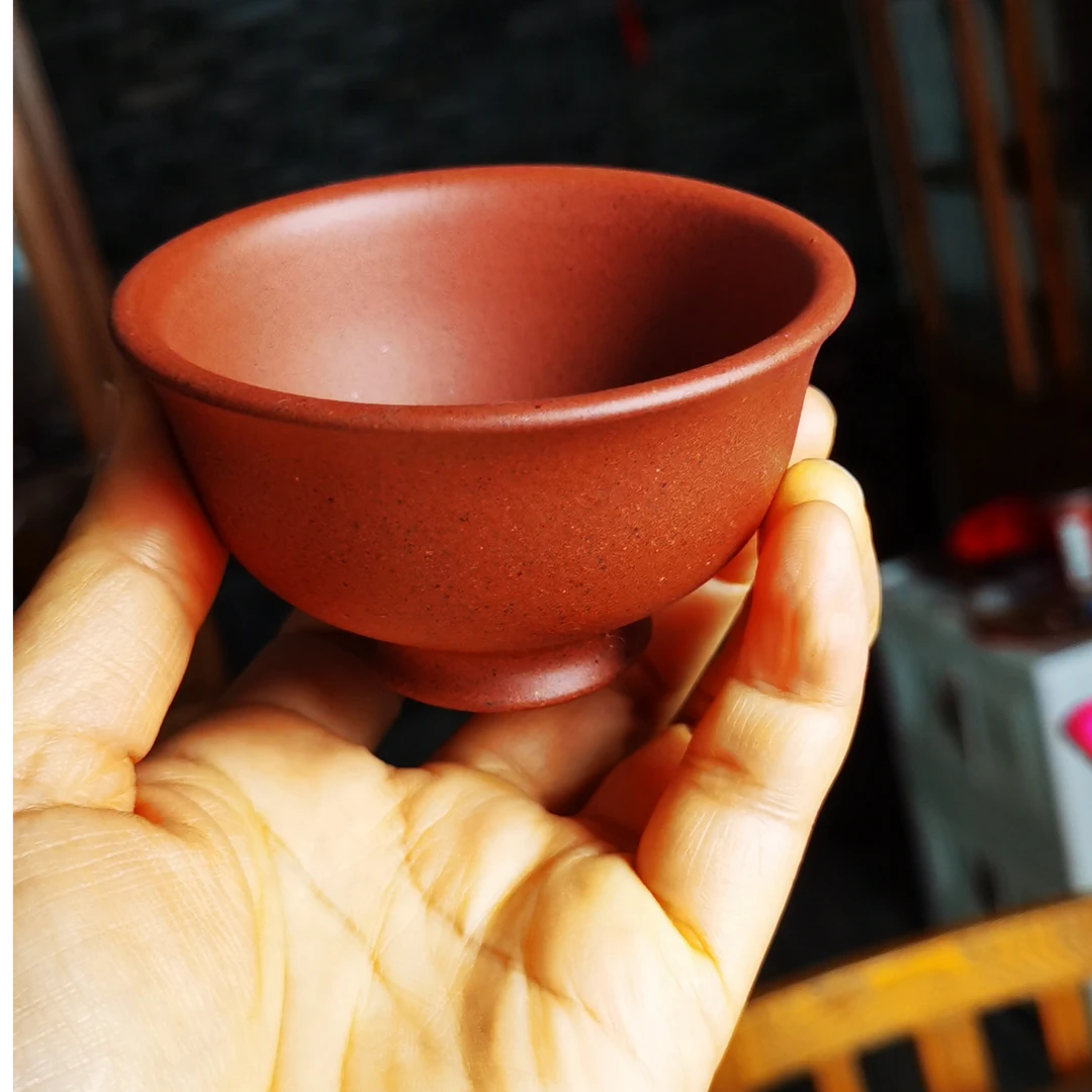 高工徐叶紫砂清水泥主人杯紫砂陶瓷品茗小口杯精致茶具80ml铃铛杯
