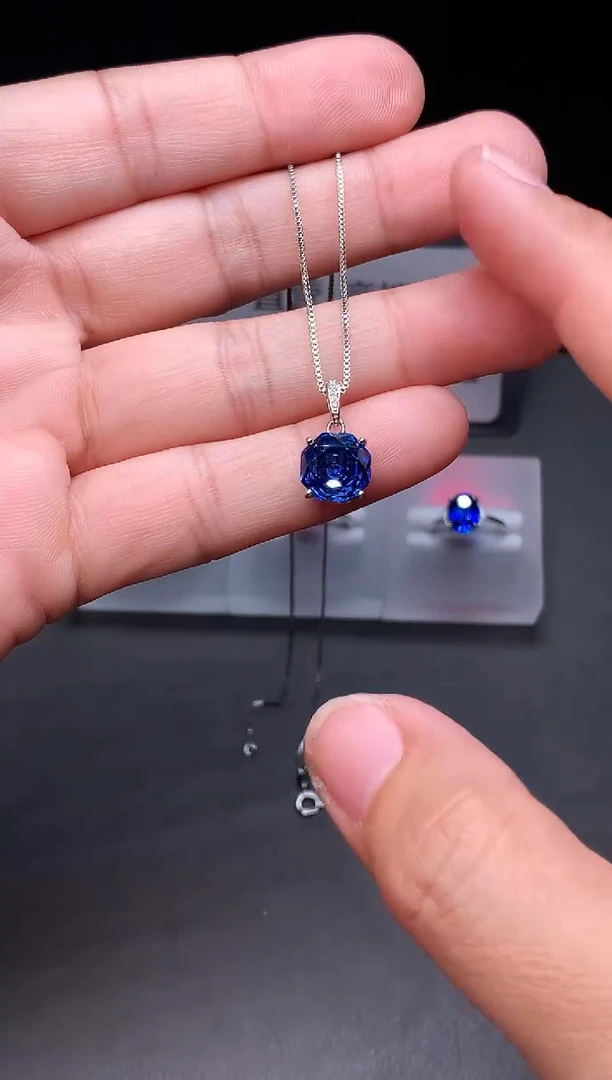 颈饰银S925镶嵌托帕石111