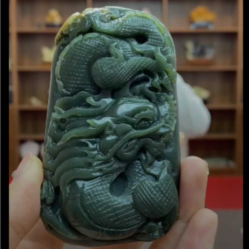 河磨玉神龙手把件-