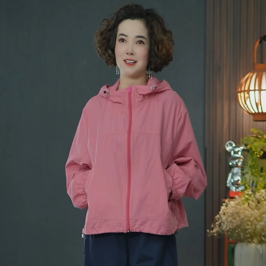 宽松纯棉透气防晒时尚凉爽气质显瘦夏款藏肉洋气休闲宽松防晒衣