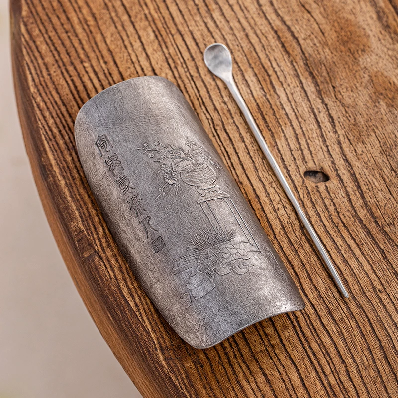 蜂鸟工坊&锡雕侠侣 锡器 博古茶则投茶器茶道配件 WCXCZ0226