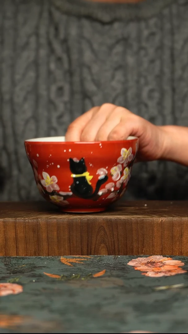杯釉下彩手工手绘同款陶器