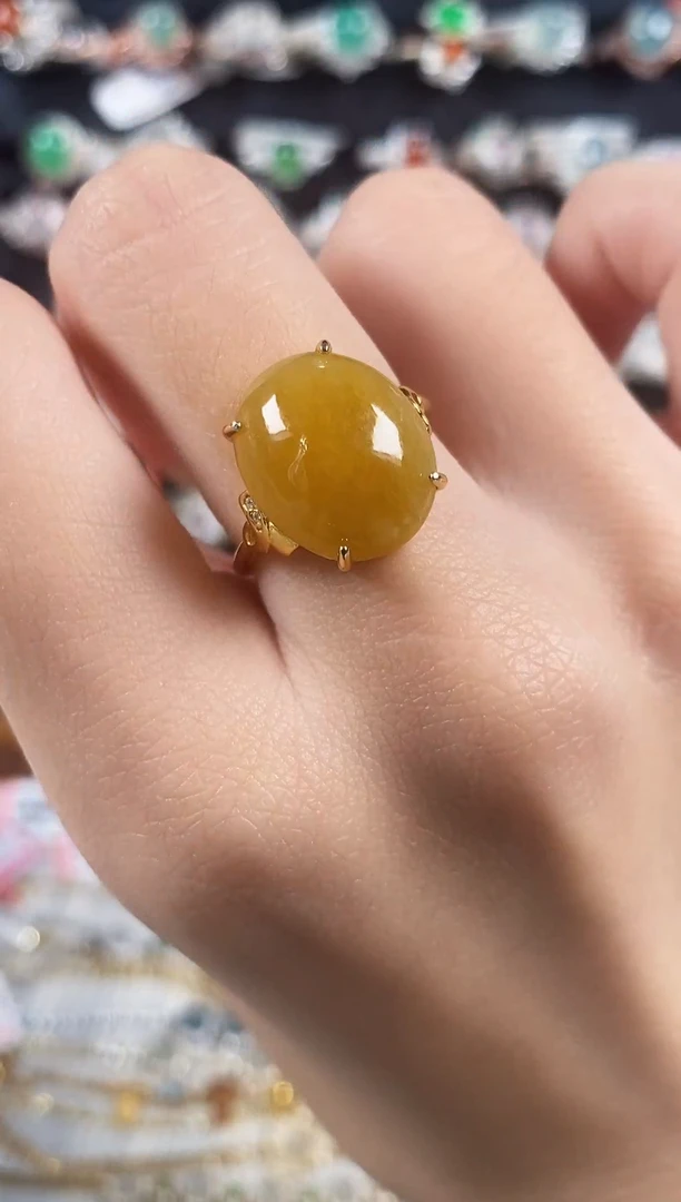 银S925镶嵌戒指翡翠天然A货翡翠3