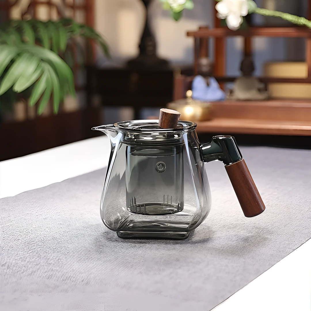 耐热玻璃泡茶壶家用办公茶壶茶具侧把大容量茶水分离过滤沏茶煮茶