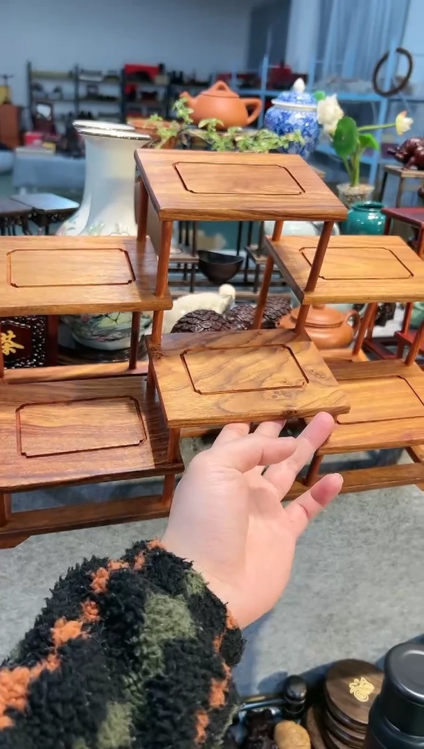 【闪购商品】刺猬紫檀（非洲黄花梨）前后台博古架一个