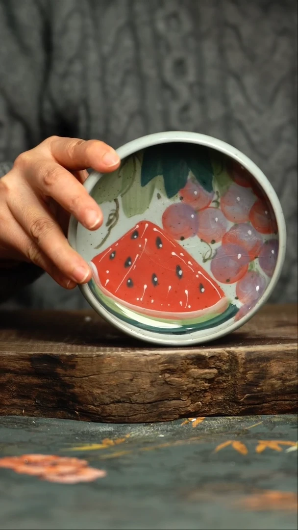 【闪购商品】杯釉下彩手工手绘同款陶器