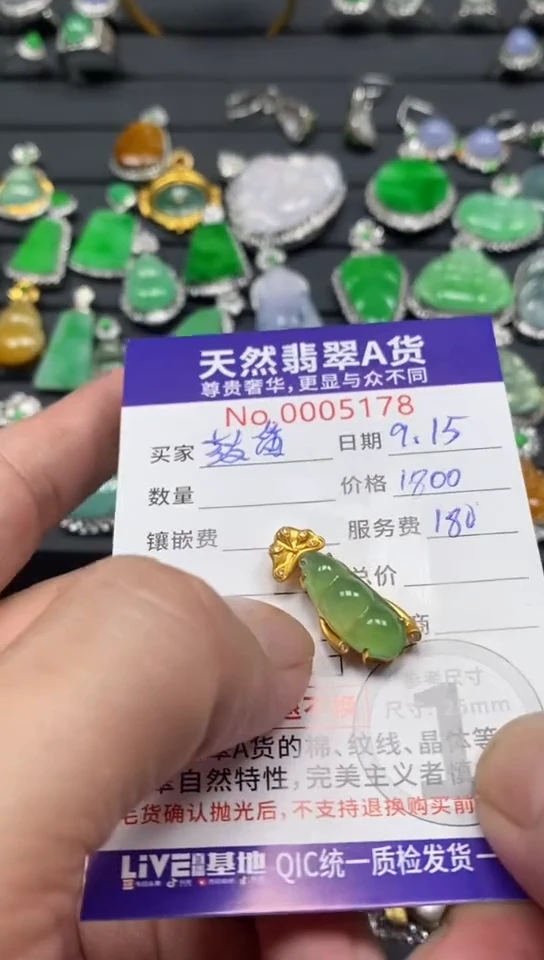 颈饰18K金镶嵌翡翠翡翠