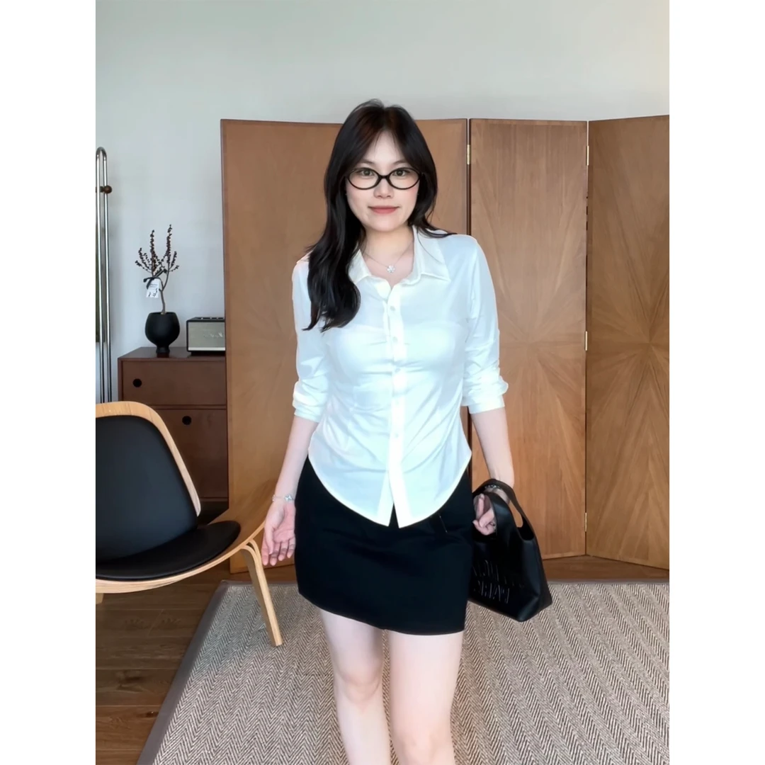 Lilpera胖梨定制 “姐姐的couture”夏季爆款气质高档收腰衬衫B34