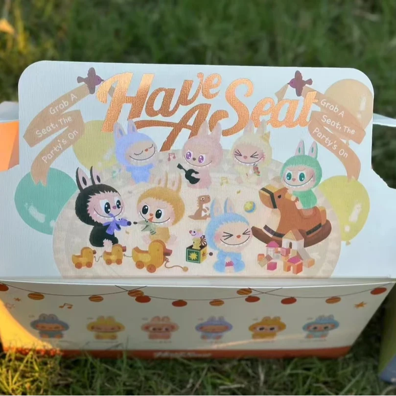 二代心动坐坐派对搪胶脸毛绒公仔玩具盲盒