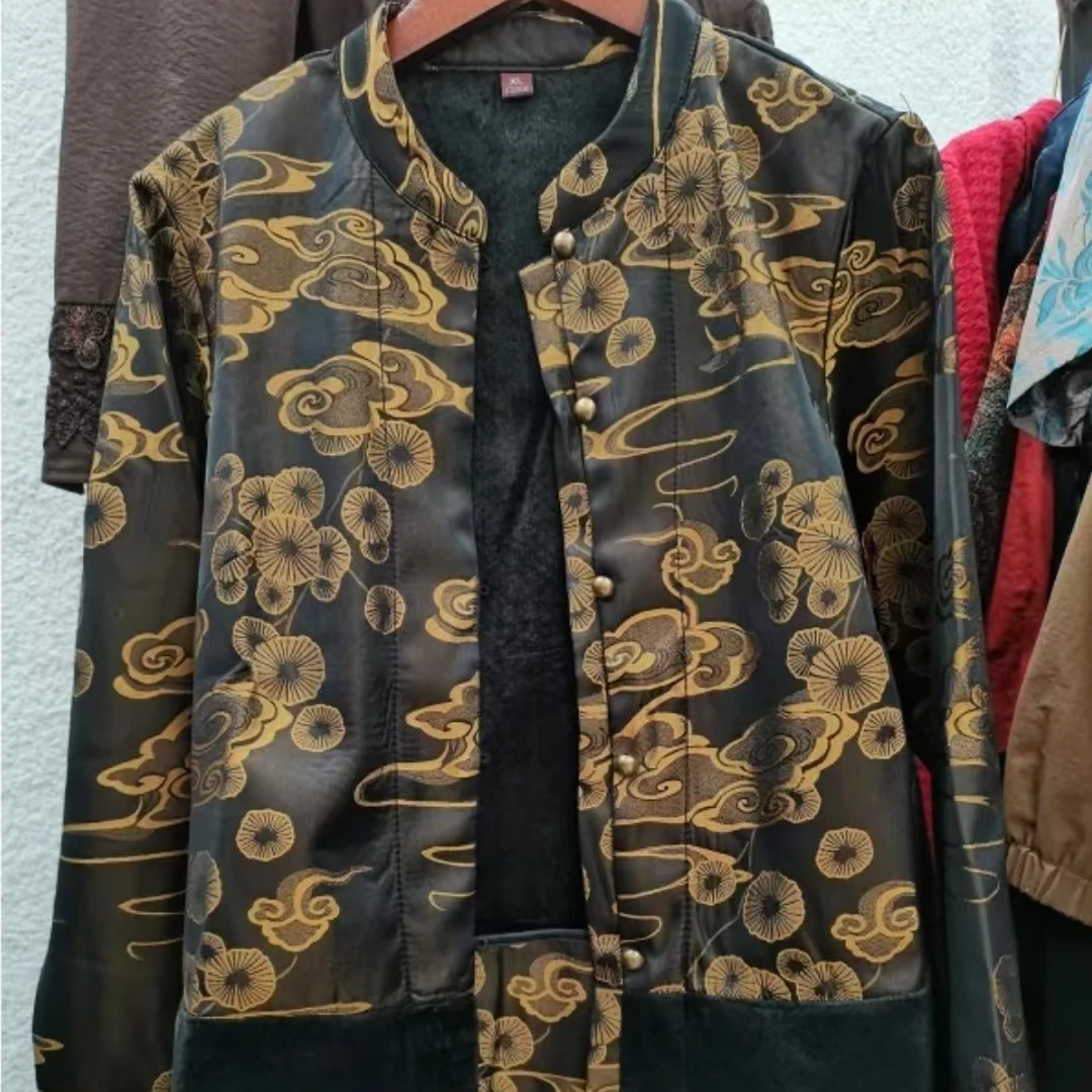 秋季款时尚国风黄金重磅重缎花开富贵新中式外套245