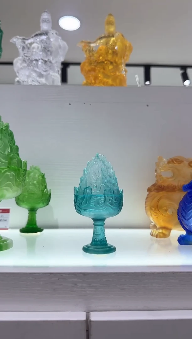 手工艺品琉璃博山炉小号绿色