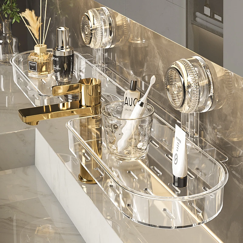 吸盘水龙头置物架洗手池镜前卫生间浴室免打孔沥水壁挂收纳神器