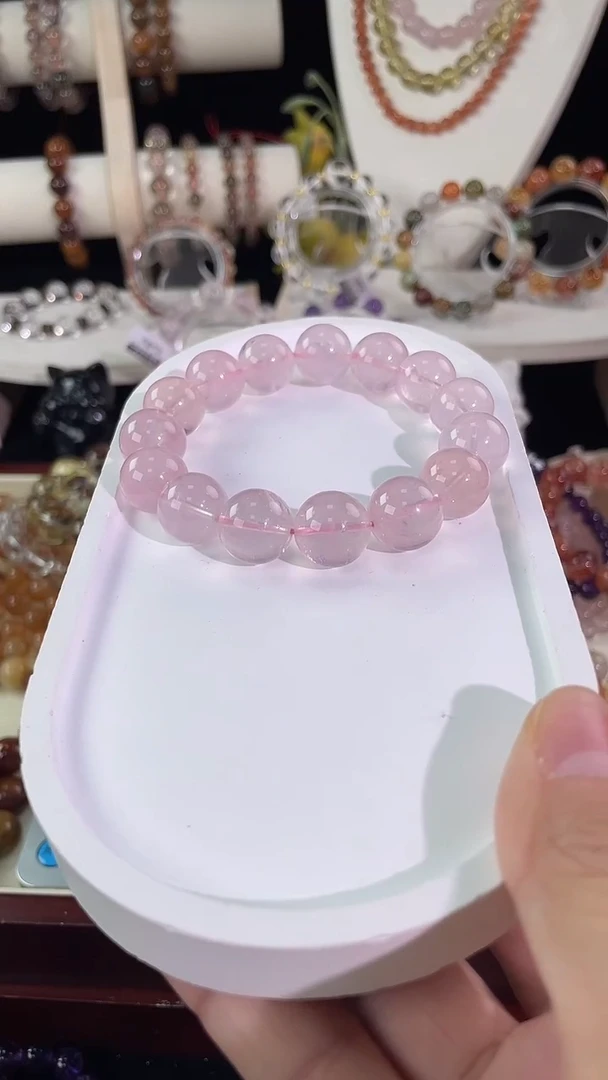 未镶嵌手串水晶粉水晶