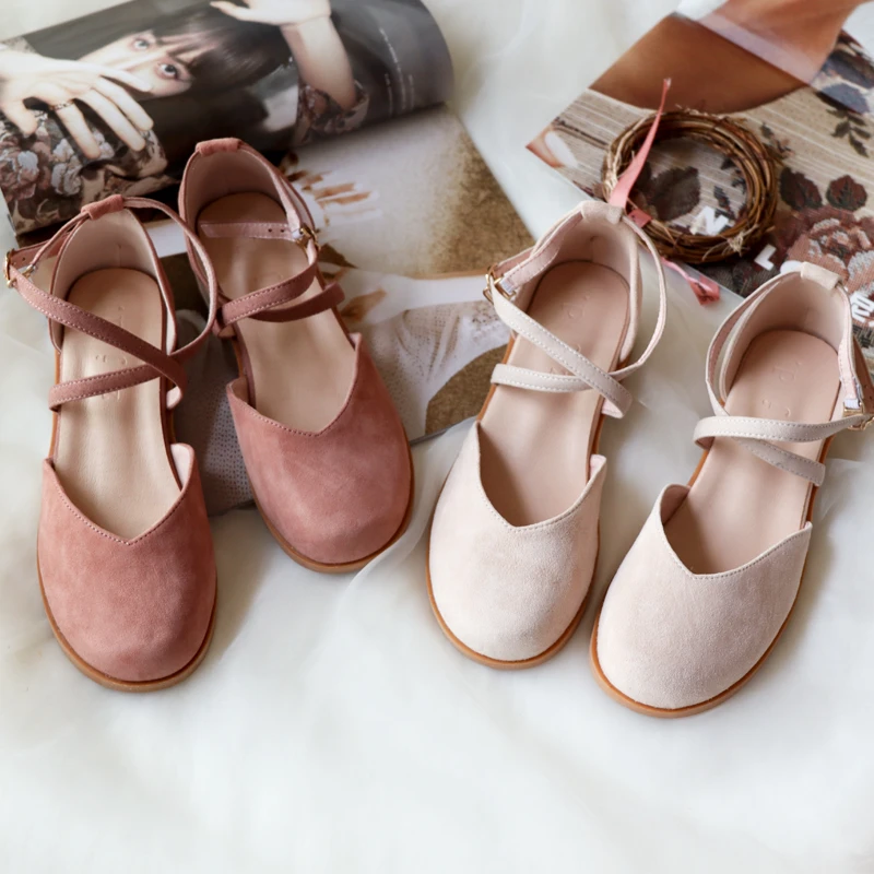 281-7绒面包头凉鞋跟高3厘米